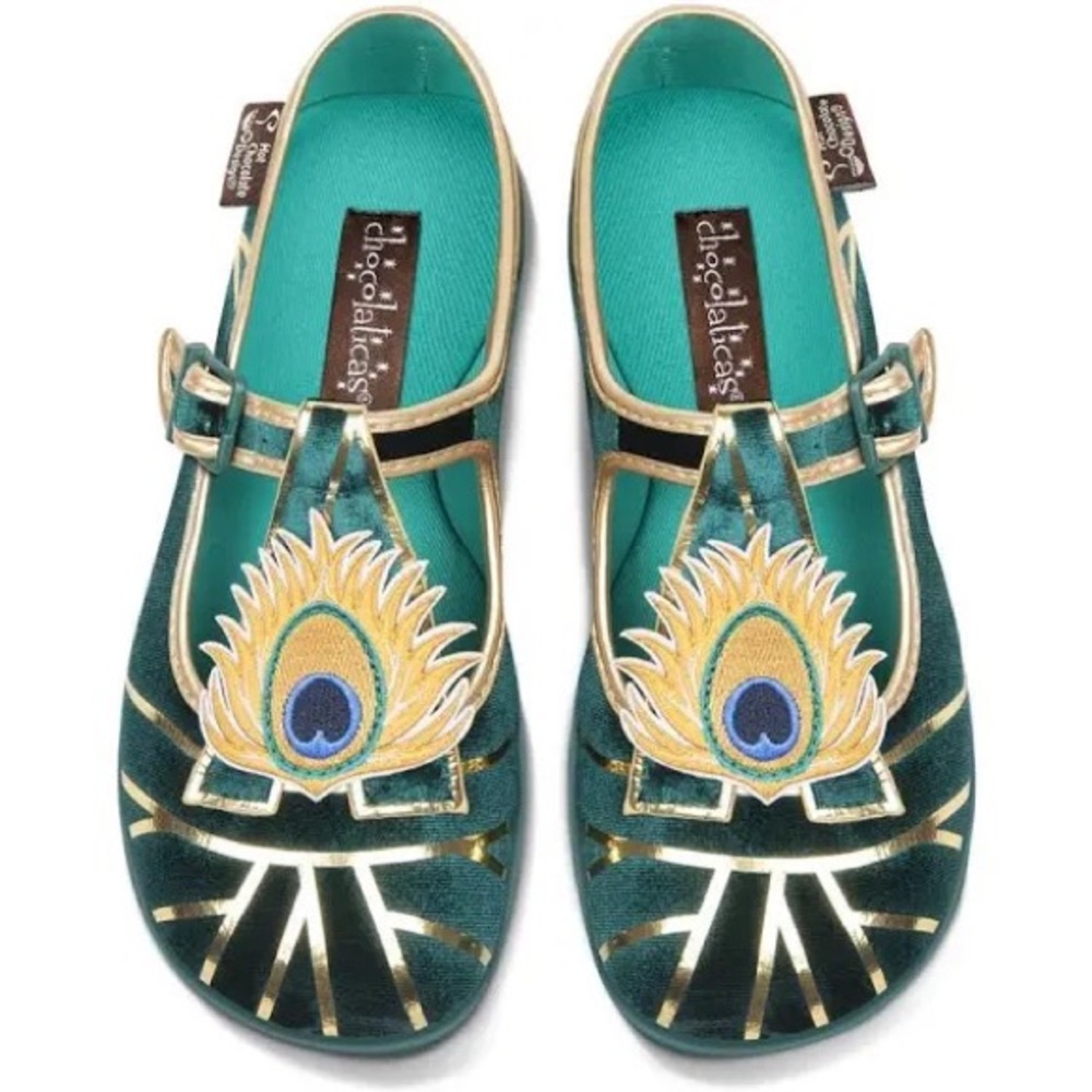 HOT CHOCOLATE DESIGN Chocolaticas Peacock 2 Women's Mary Jane Flat Size 37 (7)